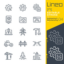 Lineo Editable Stroke - Engineering And Manufacturing Line Icons