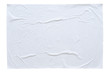 Leinwandbild Motiv Blank white crumpled and creased sticker paper poster texture isolated on white background