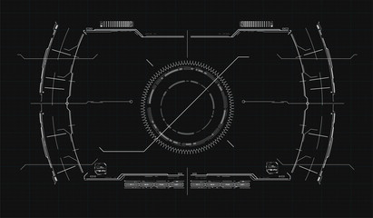 Poster - the navigation system, the hud interface design. digital radar screen. abstract technology ui design