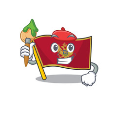 Sticker - Cartoon flag montenegro isolated in character painter