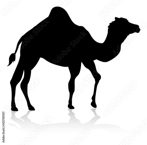 An animal silhouette of a c...