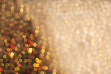 Wall Mural - Background of New Year's garlands like stars. Christmas atmosphere with garlands in focus and defocus.