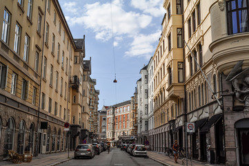 Canvas Print - Streets of Copenhagen City, Denmark, Scandinavia. 