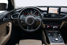 Modern Car Dashboard And Interior