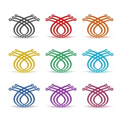 Poster - technology color icons set isolated on white background