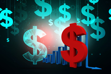 Poster - 3d rendering Stock market online business concept