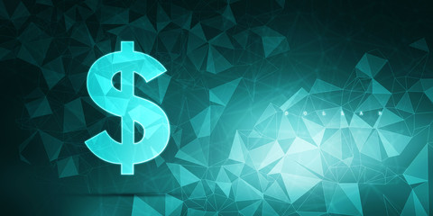 Poster - 2d rendering usd Dollar symbol 