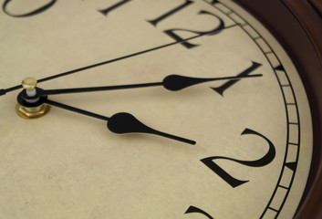 Wall Mural - Time passing concept, old clock close up