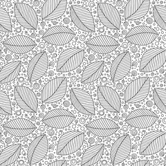 Wall Mural - Graphic leaves seamless pattern.