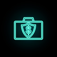 Poster - Diplomat with money neon icon. Simple thin line, outline vector of banking icons for ui and ux, website or mobile application