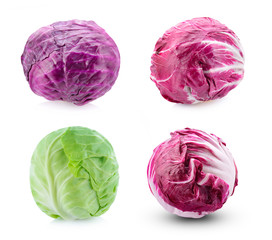 Wall Mural - Cabbage set isolated on a white background