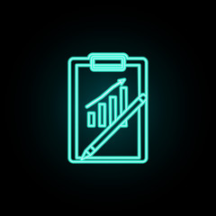 Aufkleber - Financial chart on paper and pencil neon icon. Simple thin line, outline vector of banking icons for ui and ux, website or mobile application