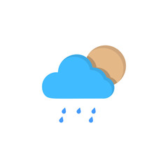 Aufkleber - Cloud moon light rain drops icon. Simple line, outline vector of two color weather icons for ui and ux, website or mobile application