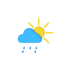Aufkleber - Cloud sun light rain drops icon. Simple line, outline vector of two color weather icons for ui and ux, website or mobile application