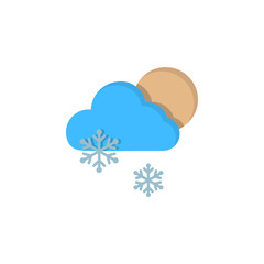 Poster - Cloud moon snow snowflakes icon. Simple line, outline vector of two color weather icons for ui and ux, website or mobile application