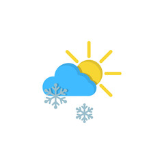 Poster - Cloud sun snow snowflakes icon. Simple line, outline vector of two color weather icons for ui and ux, website or mobile application