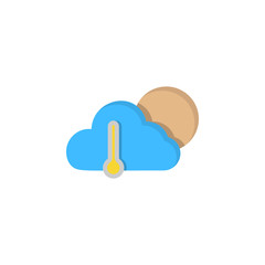 Poster - Cloud moon thermometer icon. Simple line, outline vector of two color weather icons for ui and ux, website or mobile application
