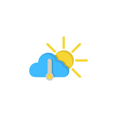 Poster - Cloud sun thermometer icon. Simple line, outline vector of two color weather icons for ui and ux, website or mobile application