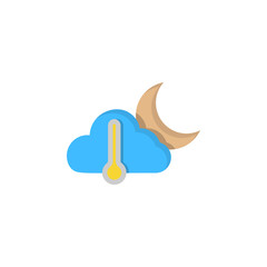 Poster - Cloud crescent thermometer icon. Simple line, outline vector of two color weather icons for ui and ux, website or mobile application