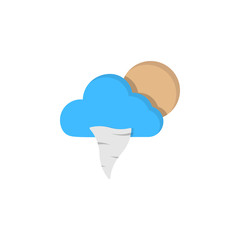Poster - Cloud moon hurricane icon. Simple line, outline vector of two color weather icons for ui and ux, website or mobile application
