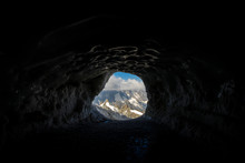 Exit Tunnel Of Aiguille Du Midi To Access To The Crest And The Mer De Glace, With Aiguille Du Plan In The Background - Chamonix, Haute-Savoie, France