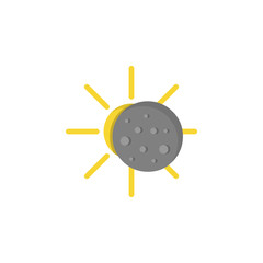 Aufkleber - Sun moon eclipse icon. Simple line, outline vector of two color weather icons for ui and ux, website or mobile application