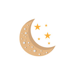 Poster - Crescent craters stars night icon. Simple line, outline vector of two color weather icons for ui and ux, website or mobile application