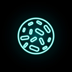 Poster - Microorganisms neon icon. Simple thin line, outline vector of bacteria icons for ui and ux, website or mobile application