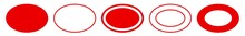 Label Oval Red | Logo Sticker | Emblem | Icon | Variations