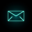 The envelope neon icon. Simple thin line, outline vector of web icons for ui and ux, website or mobile application
