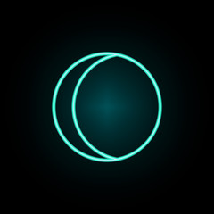 Aufkleber - Crescent neon icon. Simple thin line, outline vector of web icons for ui and ux, website or mobile application