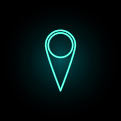 Poster - Pin neon icon. Simple thin line, outline vector of web icons for ui and ux, website or mobile application