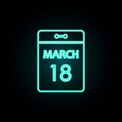 Aufkleber - The calendar neon icon. Simple thin line, outline vector of web icons for ui and ux, website or mobile application