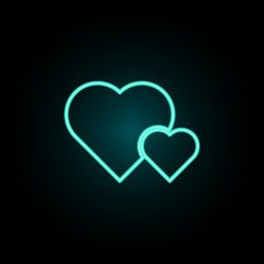 Aufkleber - hearts neon icon. simple thin line, outline vector of web icons for ui and ux, website or mobile app