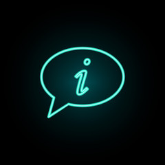Poster - Communication with information neon icon. Simple thin line, outline vector of web icons for ui and ux, website or mobile application