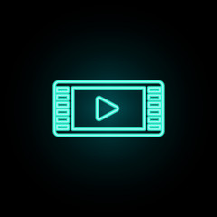 Aufkleber - Player neon icon. Simple thin line, outline vector of web icons for ui and ux, website or mobile application