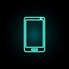 Aufkleber - Smart phone neon icon. Simple thin line, outline vector of web icons for ui and ux, website or mobile application