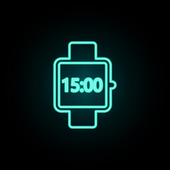 Aufkleber - Smart watches neon icon. Simple thin line, outline vector of web icons for ui and ux, website or mobile application