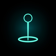 Aufkleber - Pin at point neon icon. Simple thin line, outline vector of web icons for ui and ux, website or mobile application