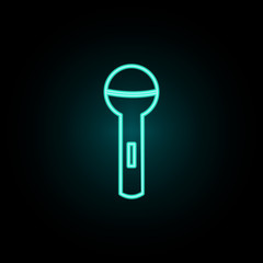 Aufkleber - Microphone neon icon. Simple thin line, outline vector of web icons for ui and ux, website or mobile application