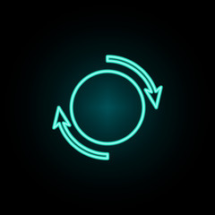 Poster - Reboot sign neon icon. Simple thin line, outline vector of web icons for ui and ux, website or mobile application