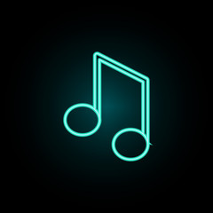 Aufkleber - Musical note neon icon. Simple thin line, outline vector of web icons for ui and ux, website or mobile application