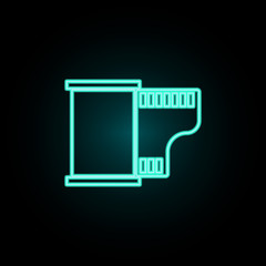 Aufkleber - Camera roll neon icon. Simple thin line, outline vector of web icons for ui and ux, website or mobile application