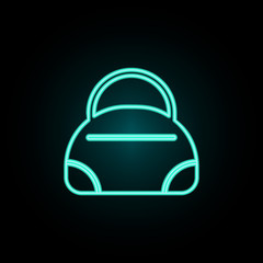 Poster - Sports bag neon icon. Simple thin line, outline vector of web icons for ui and ux, website or mobile application