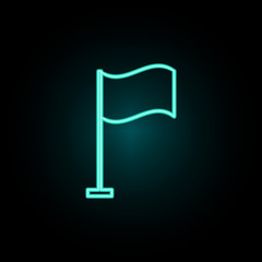 Aufkleber - Flag neon icon. Simple thin line, outline vector of web icons for ui and ux, website or mobile application