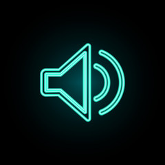 Aufkleber - Sound on neon icon. Simple thin line, outline vector of web icons for ui and ux, website or mobile application