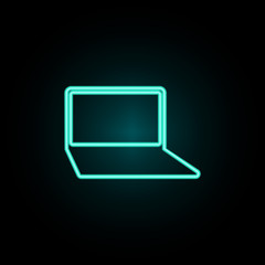 Aufkleber - A laptop neon icon. Simple thin line, outline vector of web icons for ui and ux, website or mobile application