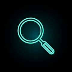Aufkleber - Magnifier neon icon. Simple thin line, outline vector of web icons for ui and ux, website or mobile application