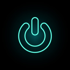 Aufkleber - Power button neon icon. Simple thin line, outline vector of web icons for ui and ux, website or mobile application