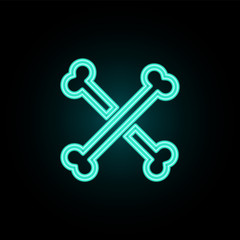 Poster - Bones neon icon. Simple thin line, outline vector of web icons for ui and ux, website or mobile application